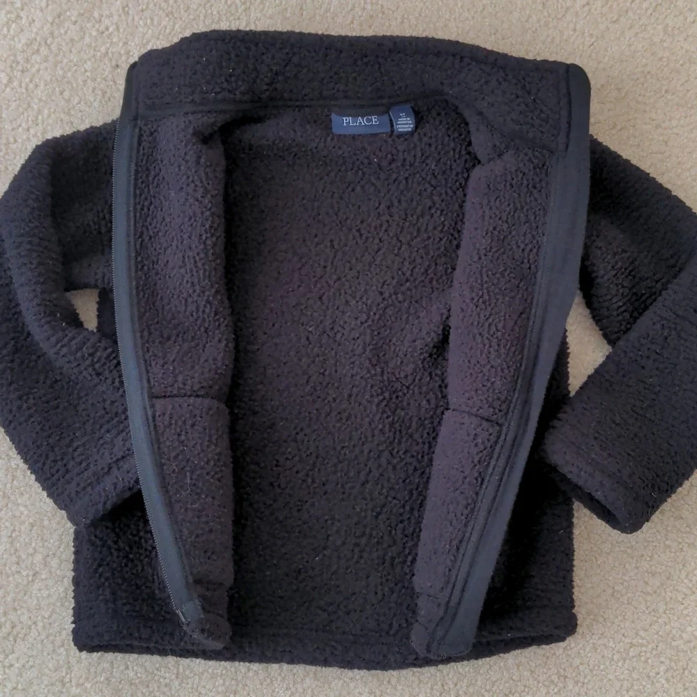 Toddler Unisex Lightweight Black Fleece Jacket